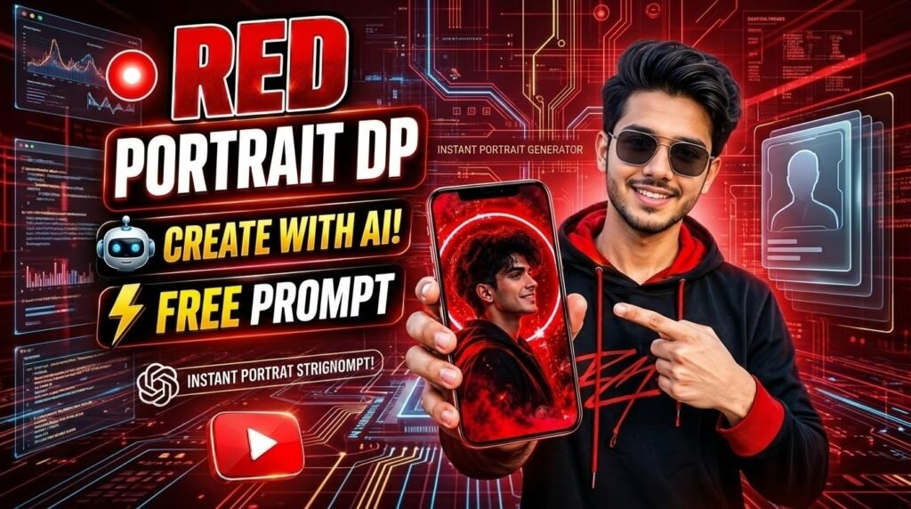 🔴 RED PORTRAIT DP AI PHOTO EDITING – Create Your Own Stunning Profile Picture with AI! 🔥