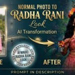 Normal Photo to Radha Rani Look AI Transformation 😍🌺 | Radha Rani Makeup & Dress AI Photo Editing | Krishna Bhakti AI Magic ✨🙏