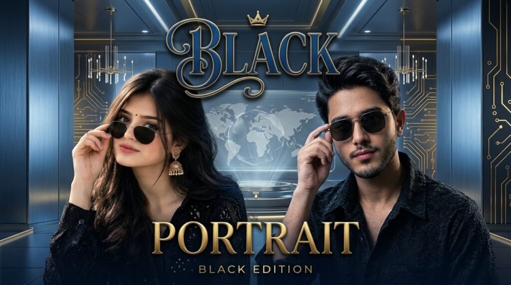 : BLACK PORTRAIT — The Royal Black Edition | Luxury AI Couple Portrait 🔥